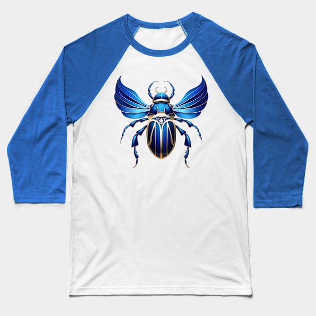 Blue Beetle Baseball T-Shirt by TooplesArt